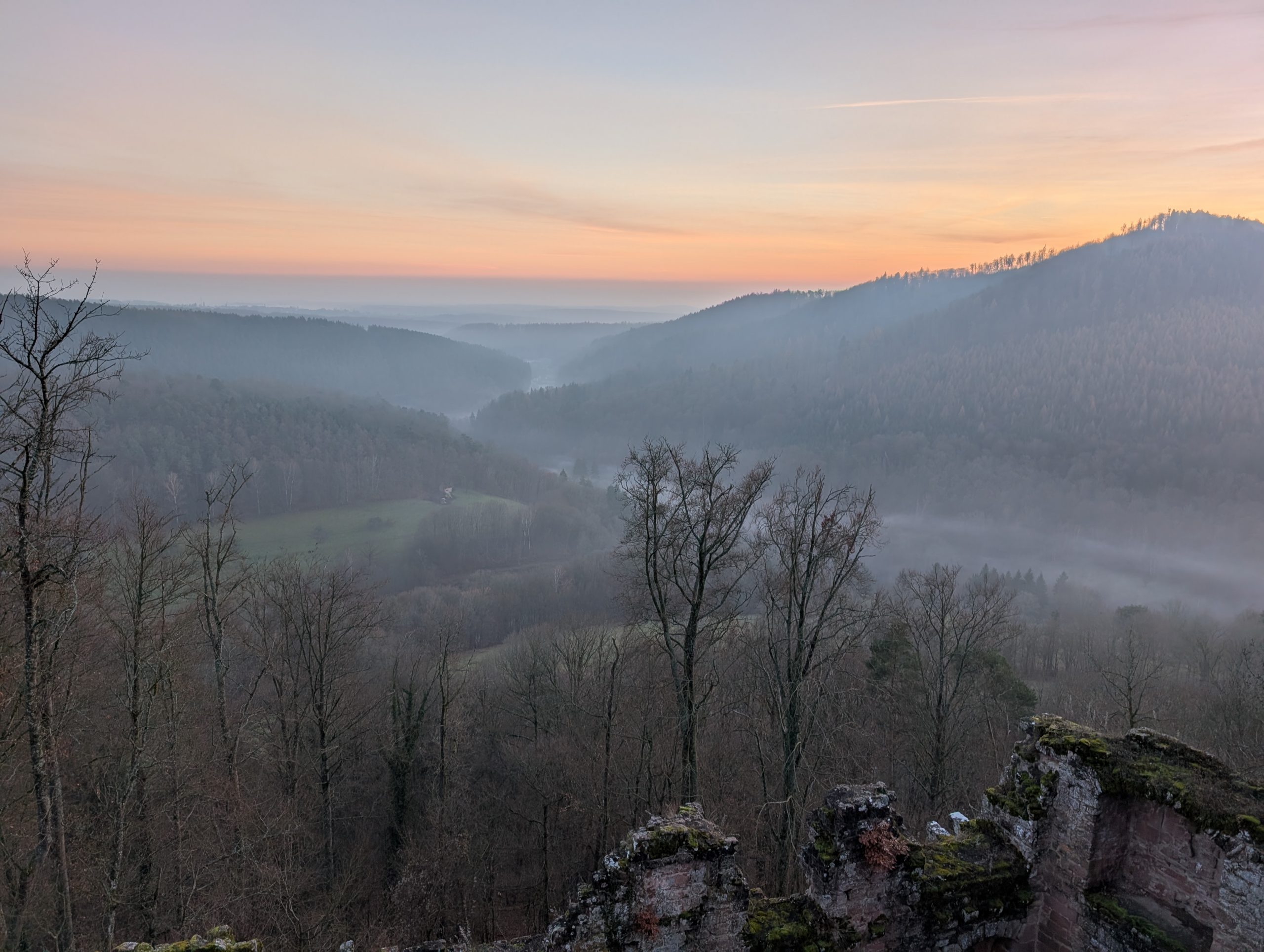Abfahrt in die Vogesen